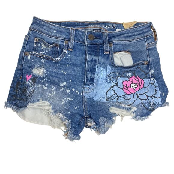 American Eagle Denim Jean Shorts Womens 00/2 (27” Waist) Shortie Midi - Lot of 3 - Picture 3 of 11